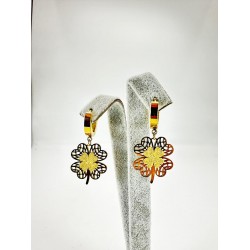 Gold Simli Yonca Küpe